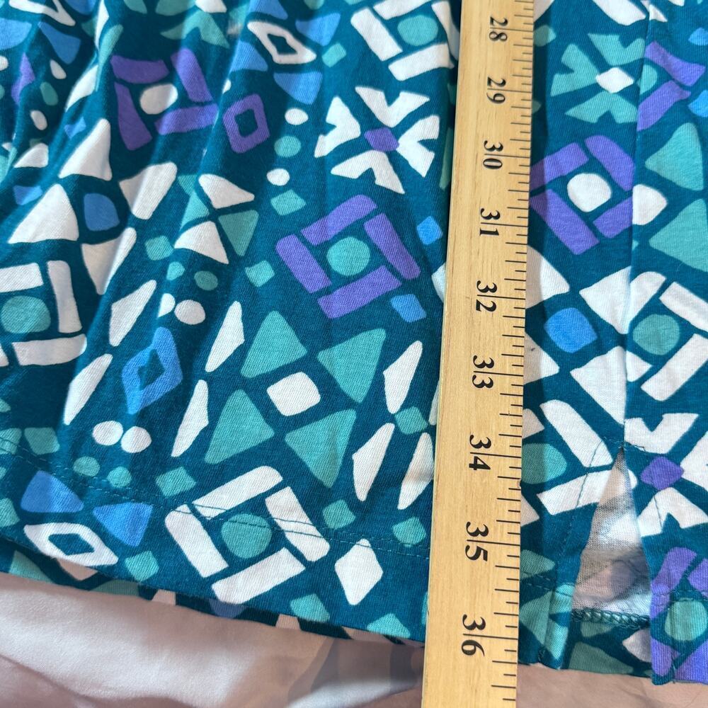 Stan Herman Women's sz Medium 100% Cotton Hooded Pullover Lounger Teal Wave Blue - Picture 7 of 7